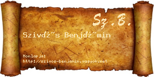Szivós Benjámin névjegykártya