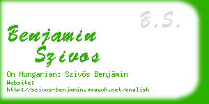 benjamin szivos business card